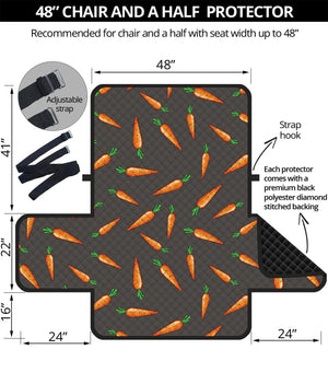 Cartoon Carrot Pattern Print Half Sofa Protector