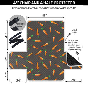 Cartoon Carrot Pattern Print Half Sofa Protector