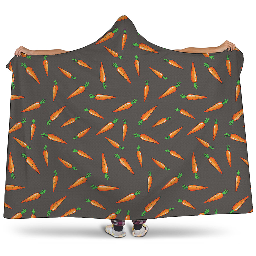 Cartoon Carrot Pattern Print Hooded Blanket