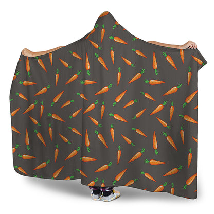 Cartoon Carrot Pattern Print Hooded Blanket