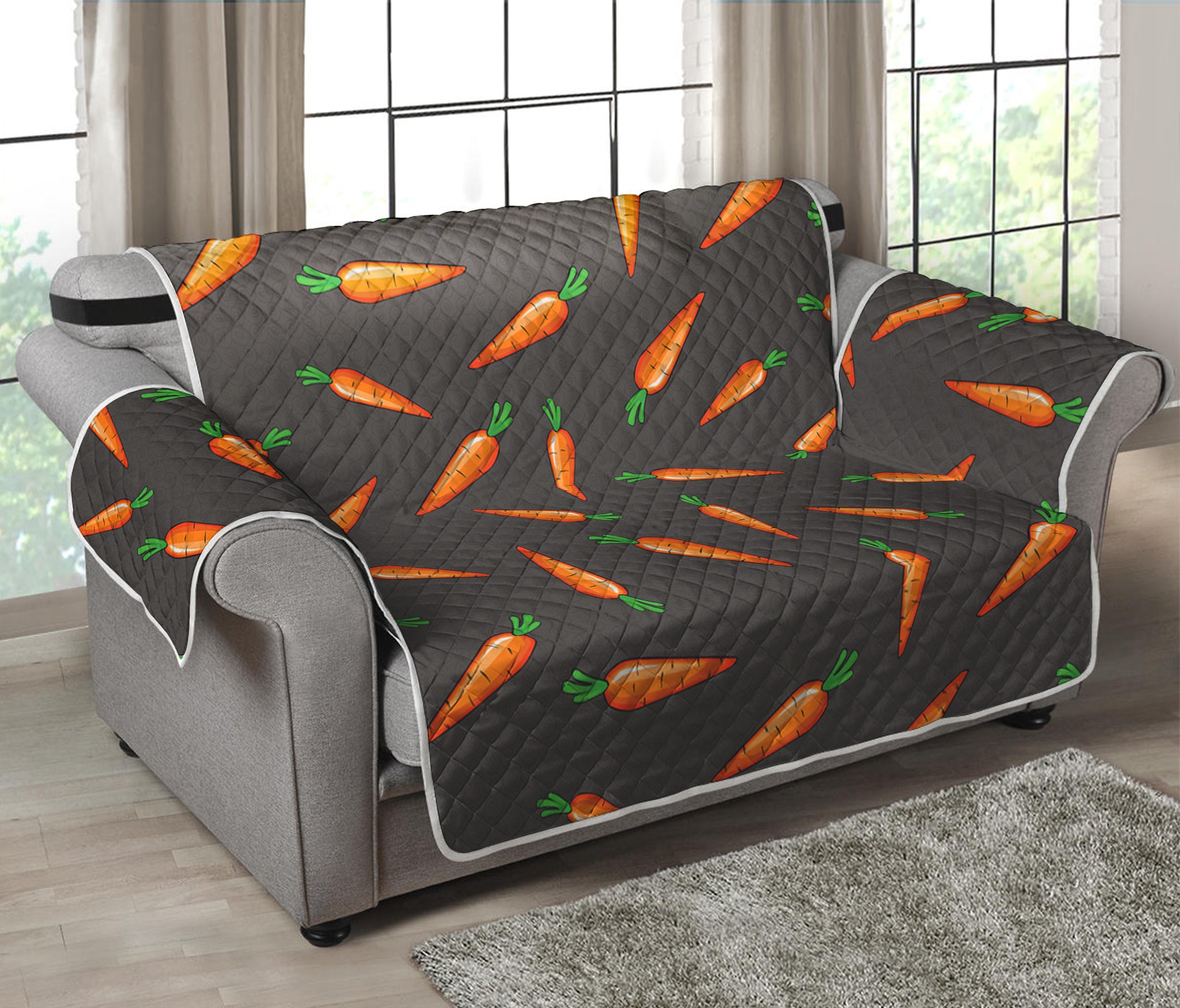 Cartoon Carrot Pattern Print Loveseat Protector