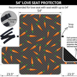 Cartoon Carrot Pattern Print Loveseat Protector