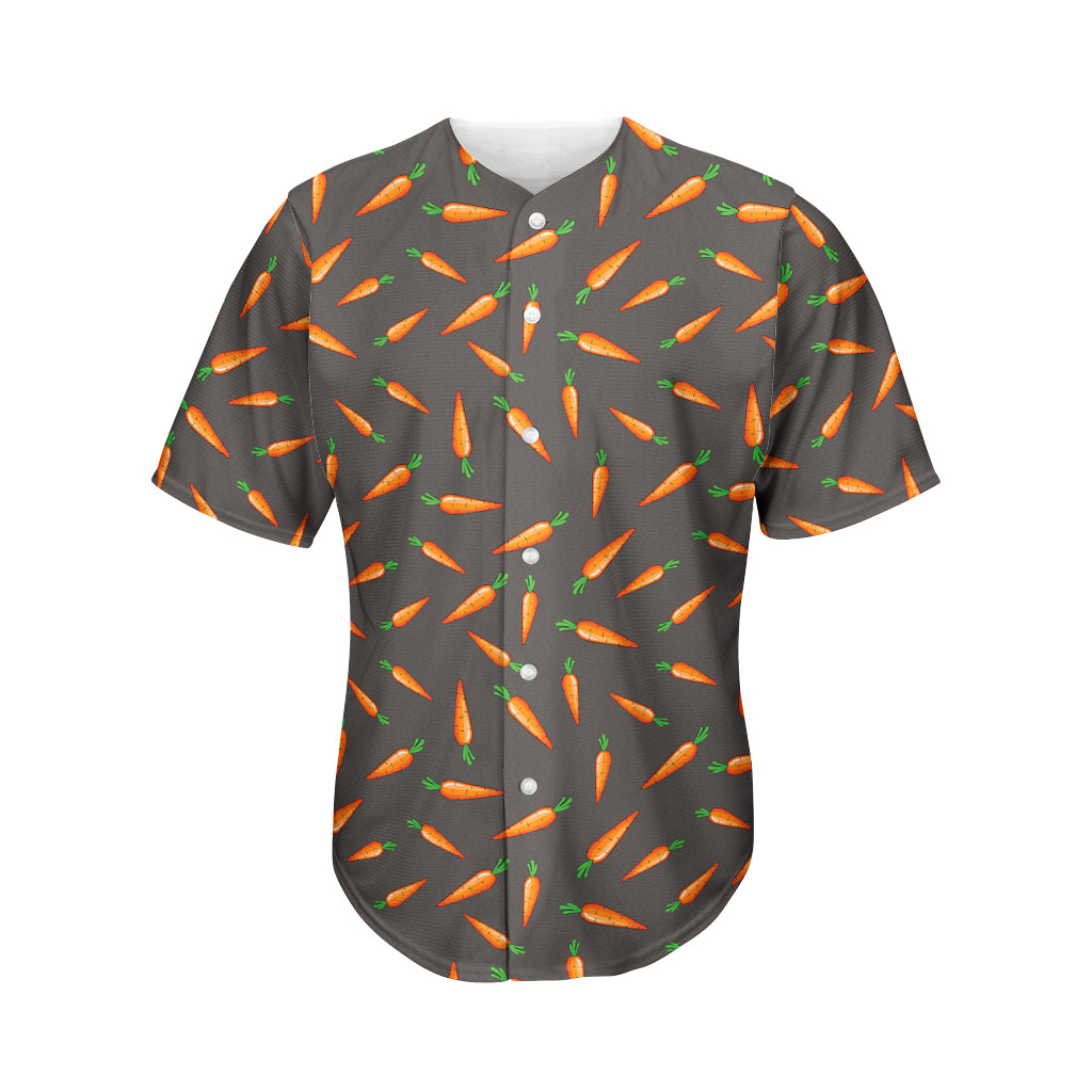 Cartoon Carrot Pattern Print Men's Baseball Jersey