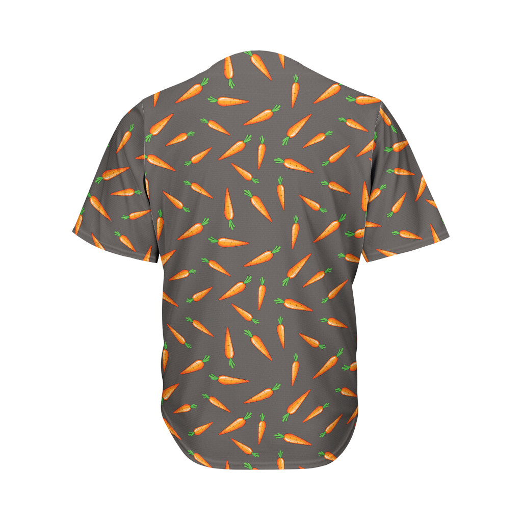 Cartoon Carrot Pattern Print Men's Baseball Jersey