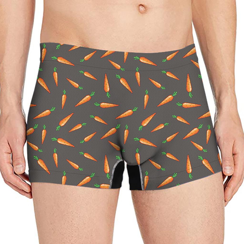 Cartoon Carrot Pattern Print Men's Boxer Briefs