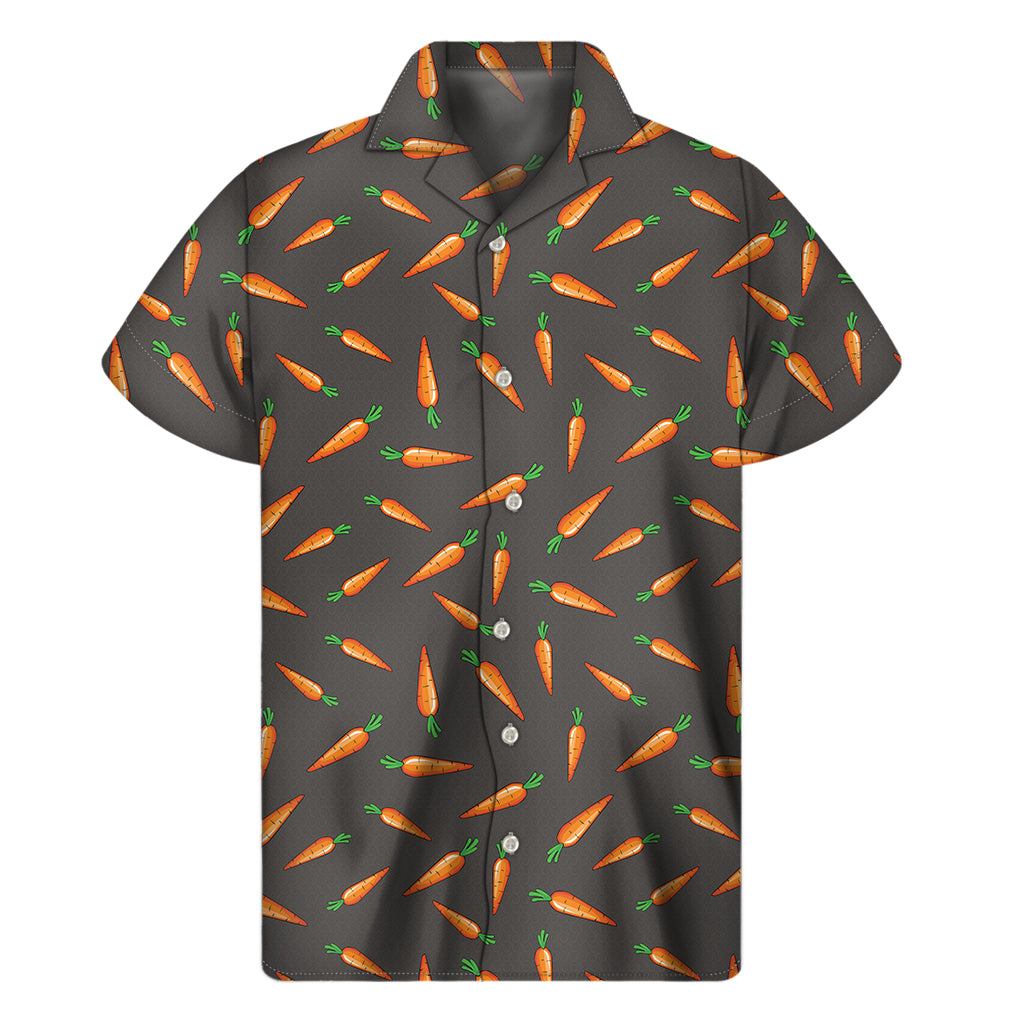Cartoon Carrot Pattern Print Men's Short Sleeve Shirt