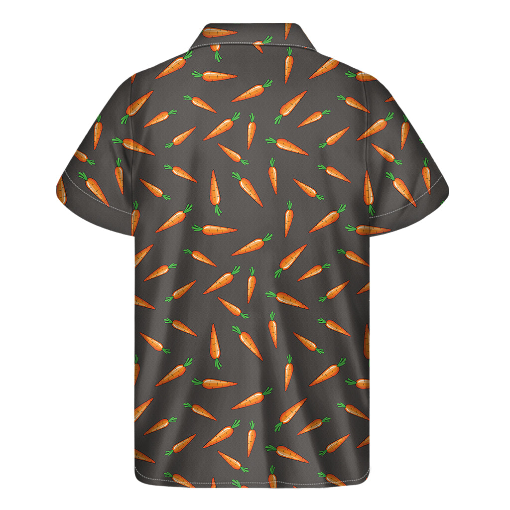 Cartoon Carrot Pattern Print Men's Short Sleeve Shirt
