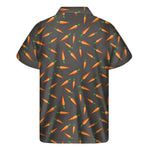 Cartoon Carrot Pattern Print Men's Short Sleeve Shirt