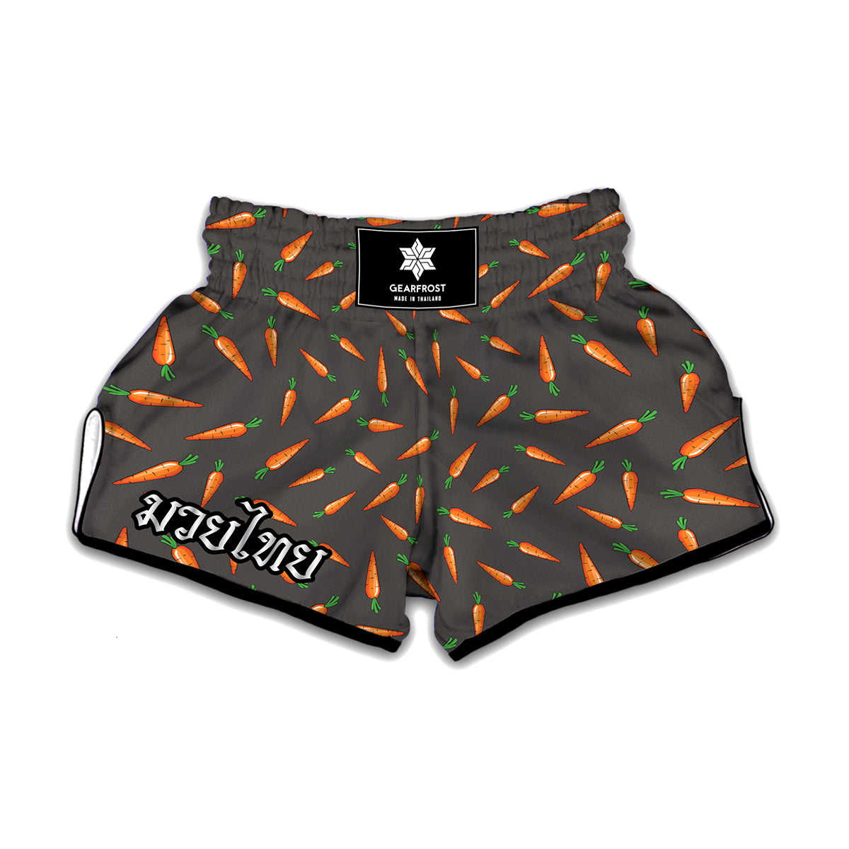 Cartoon Carrot Pattern Print Muay Thai Boxing Shorts