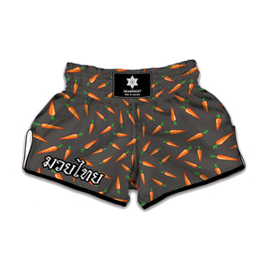 Cartoon Carrot Pattern Print Muay Thai Boxing Shorts