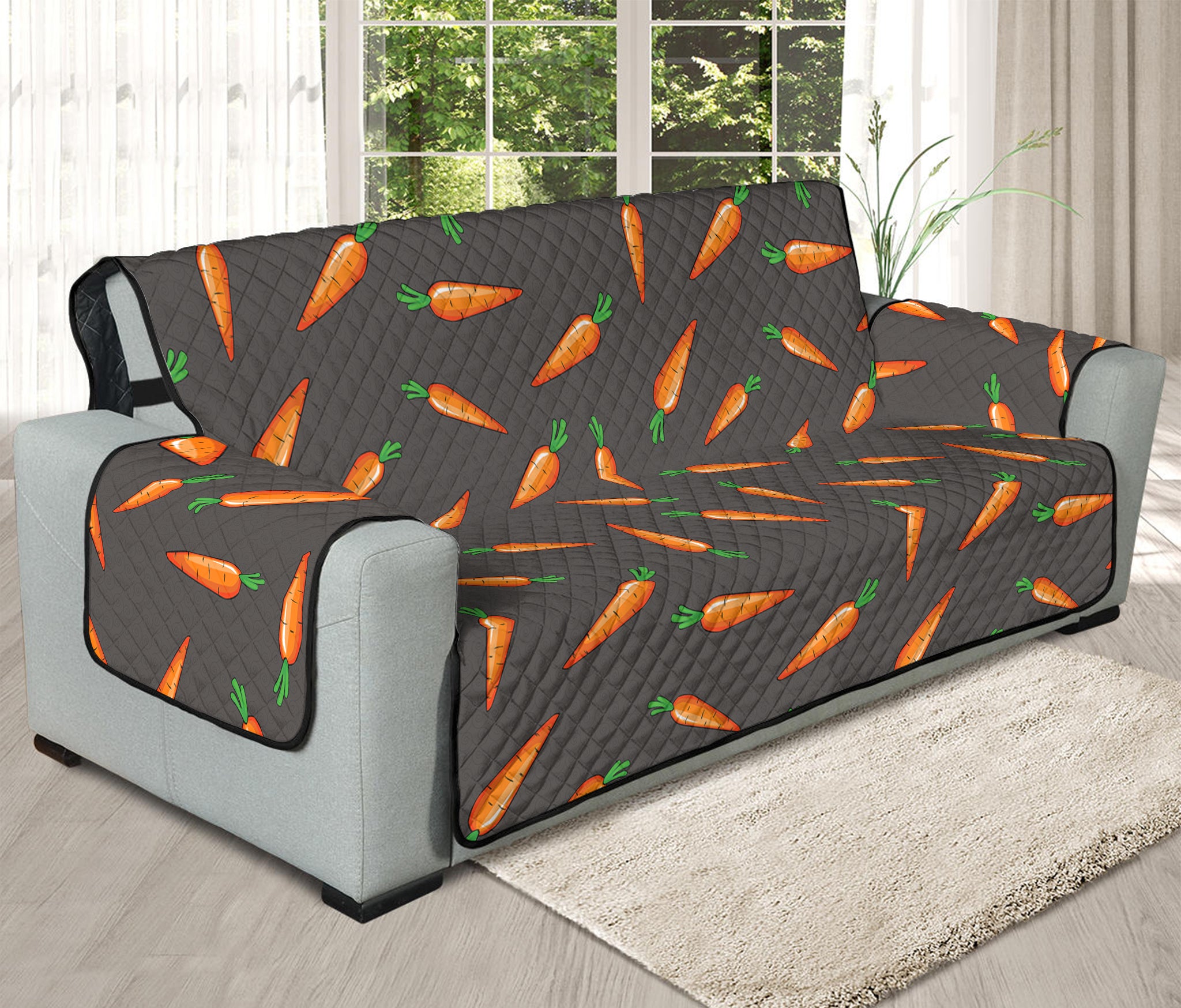 Cartoon Carrot Pattern Print Oversized Sofa Protector