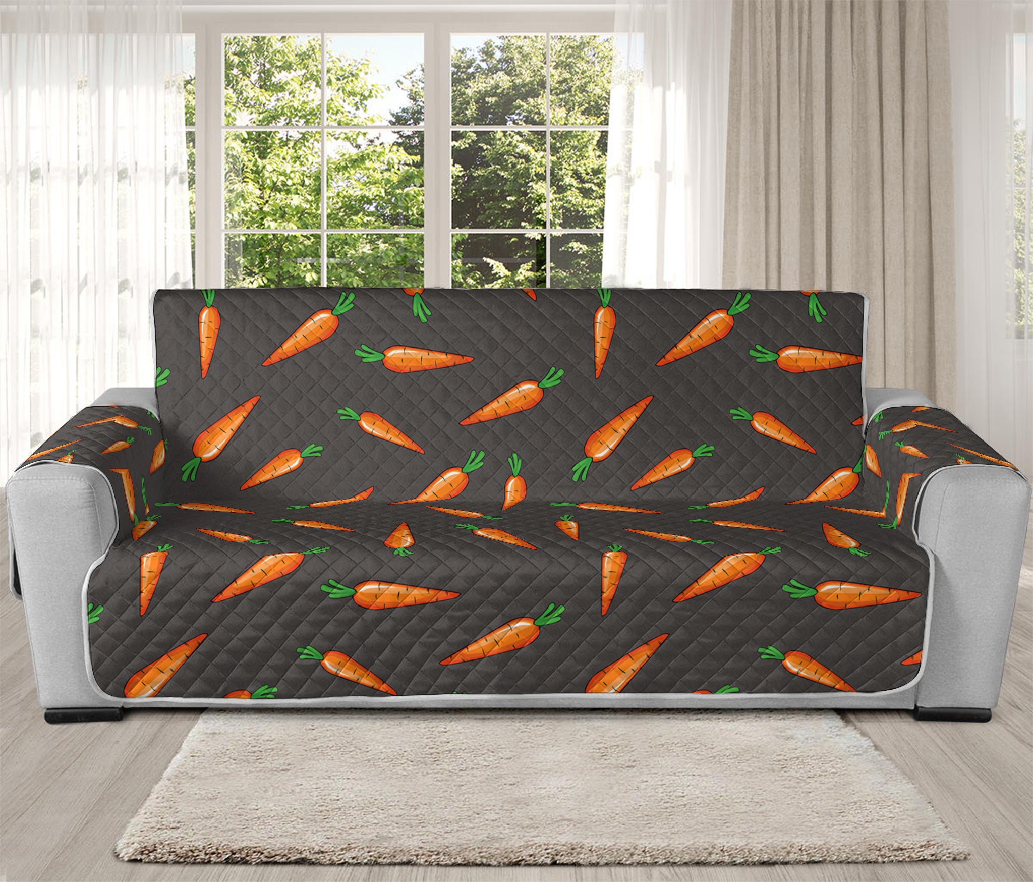 Cartoon Carrot Pattern Print Oversized Sofa Protector