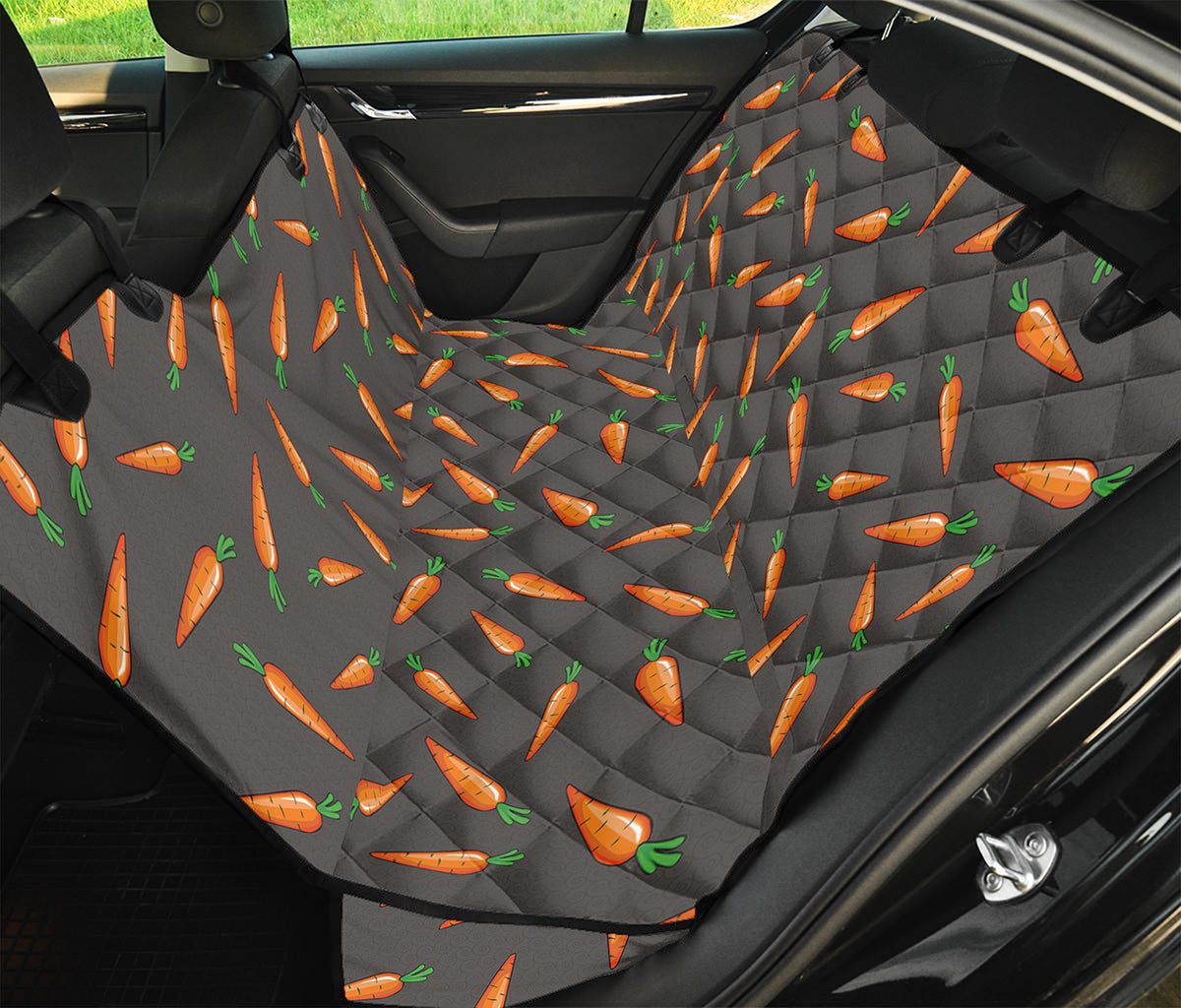 Cartoon Carrot Pattern Print Pet Car Back Seat Cover