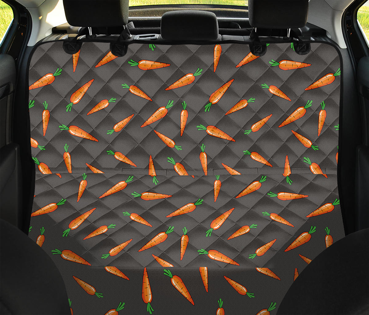 Cartoon Carrot Pattern Print Pet Car Back Seat Cover