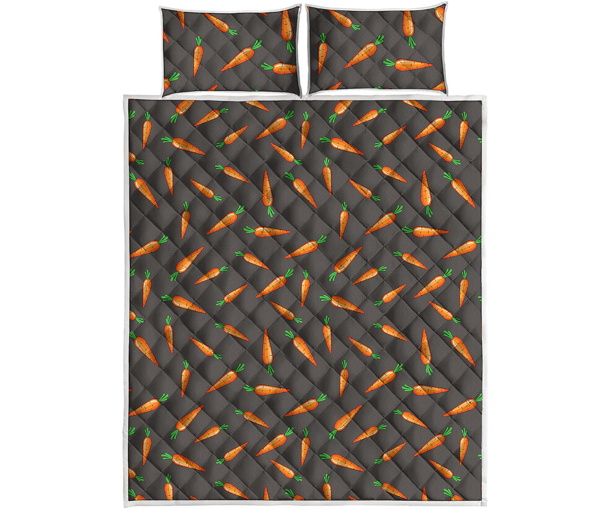 Cartoon Carrot Pattern Print Quilt Bed Set