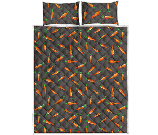 Cartoon Carrot Pattern Print Quilt Bed Set