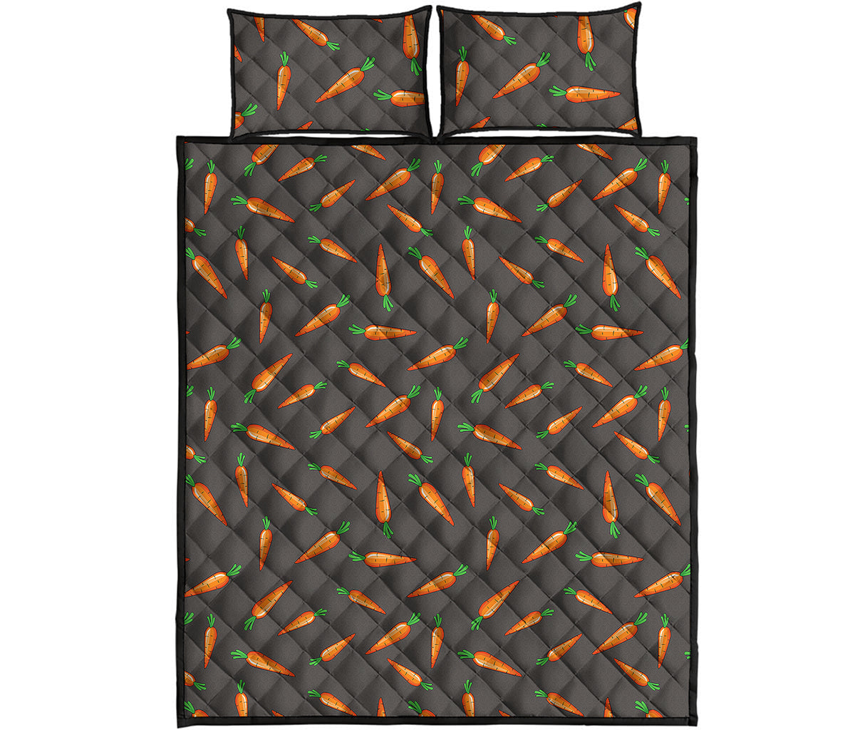 Cartoon Carrot Pattern Print Quilt Bed Set
