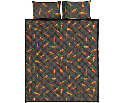 Cartoon Carrot Pattern Print Quilt Bed Set