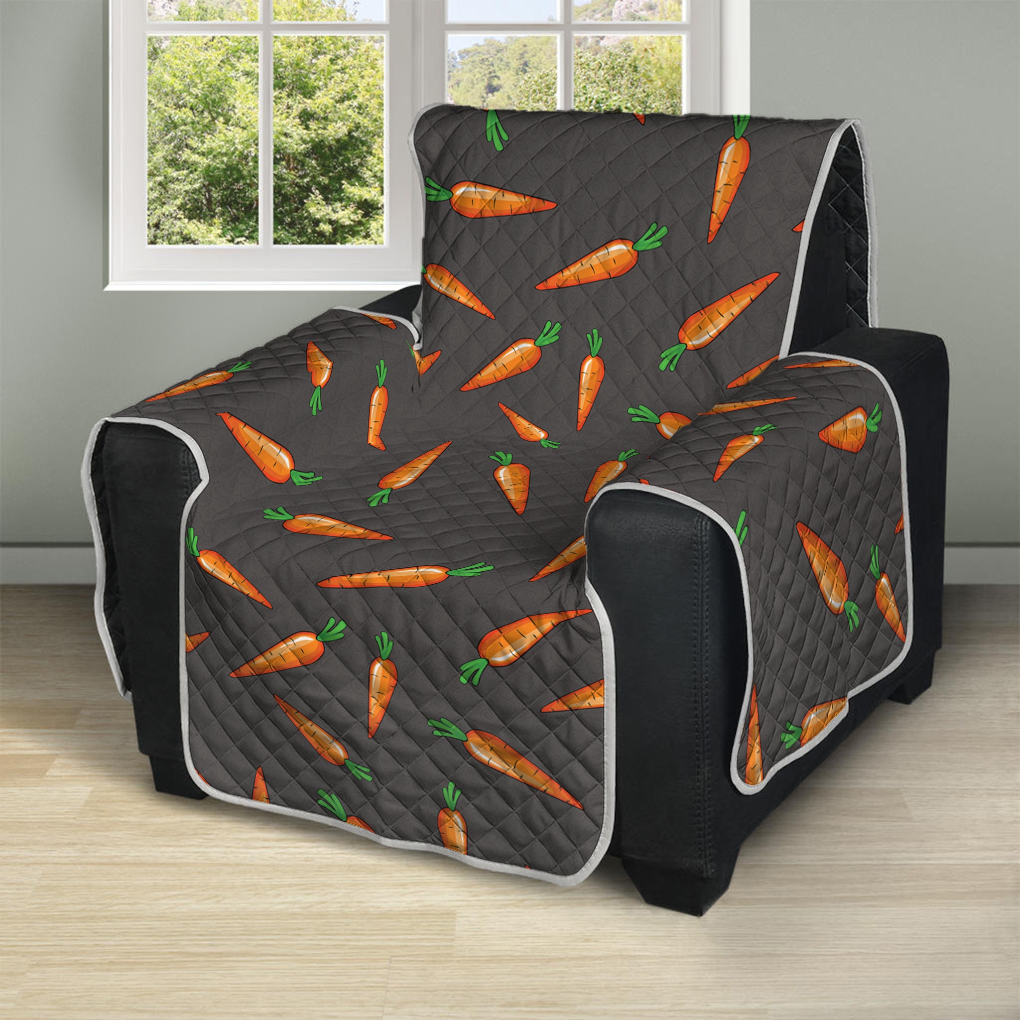 Cartoon Carrot Pattern Print Recliner Protector