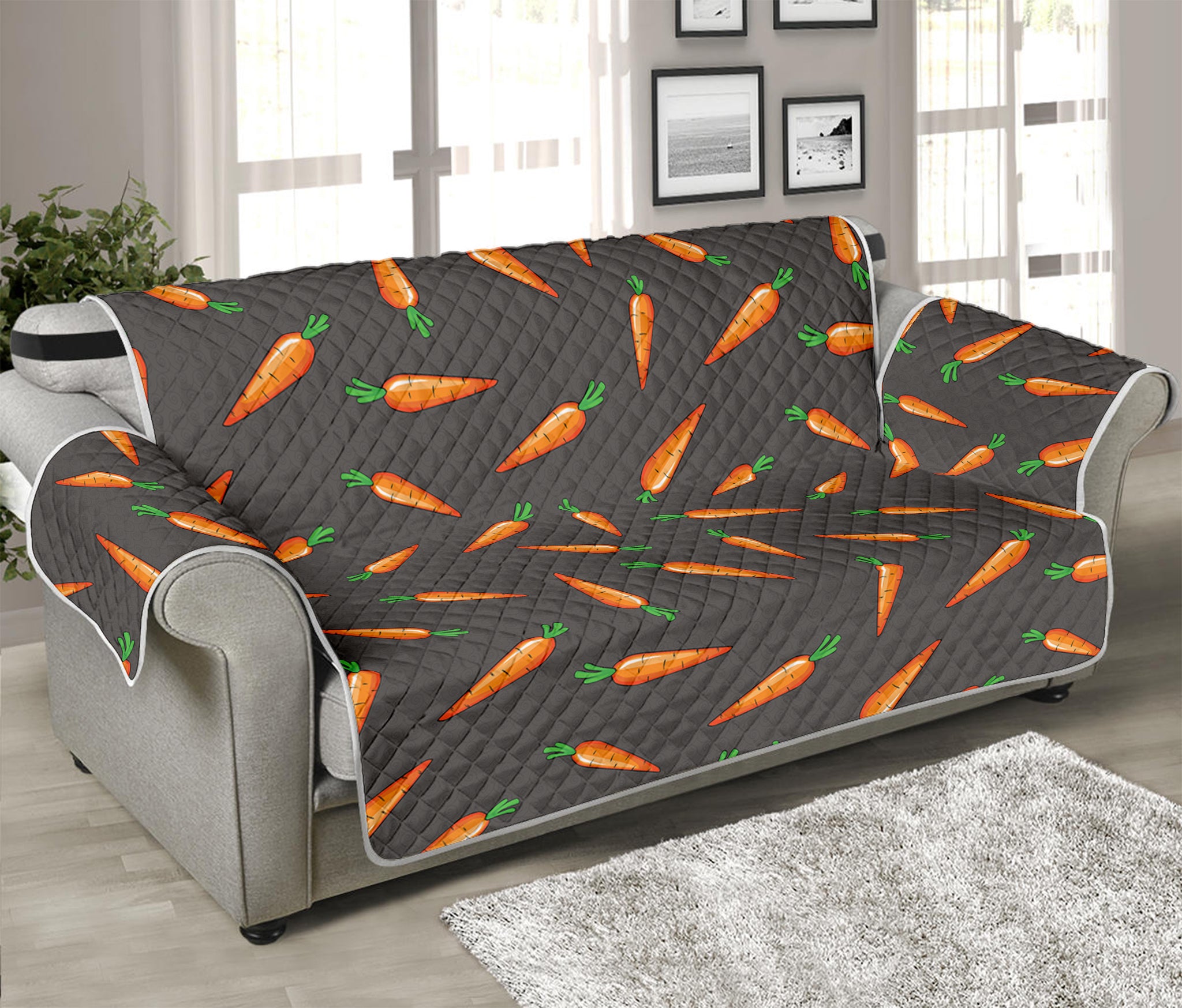 Cartoon Carrot Pattern Print Sofa Protector