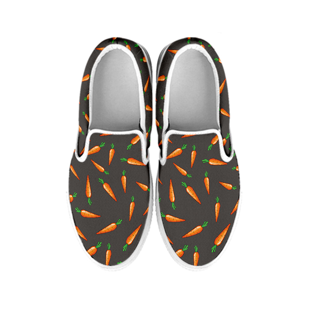 Cartoon Carrot Pattern Print White Slip On Shoes