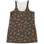 Cartoon Carrot Pattern Print Women's Racerback Tank Top