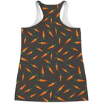 Cartoon Carrot Pattern Print Women's Racerback Tank Top