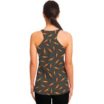Cartoon Carrot Pattern Print Women's Racerback Tank Top
