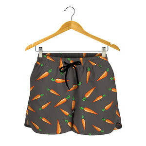 Cartoon Carrot Pattern Print Women's Shorts