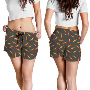 Cartoon Carrot Pattern Print Women's Shorts