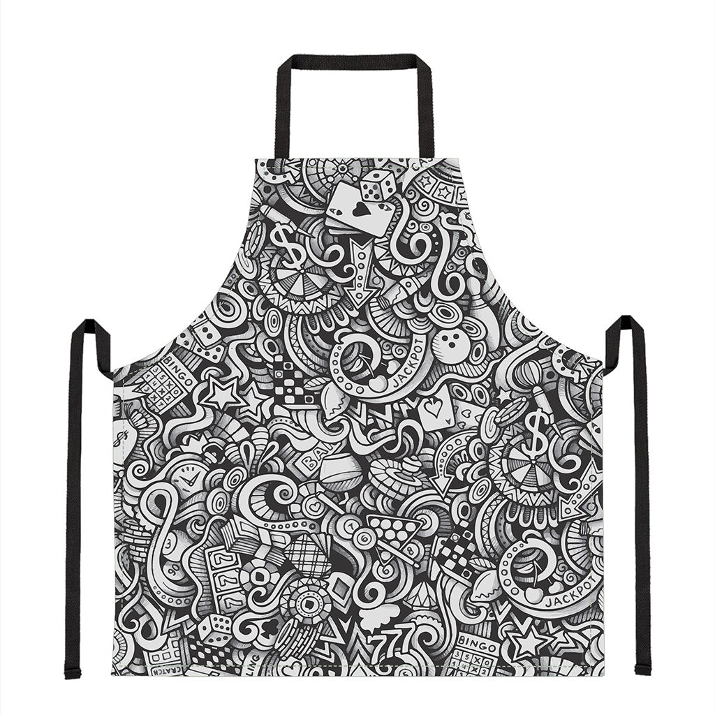 Cartoon Casino Card Pattern Print Apron