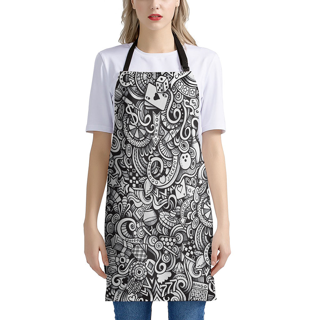 Cartoon Casino Card Pattern Print Apron