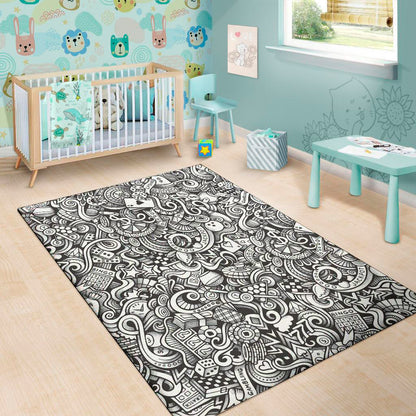 Cartoon Casino Card Pattern Print Area Rug