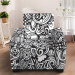 Cartoon Casino Card Pattern Print Armchair Slipcover