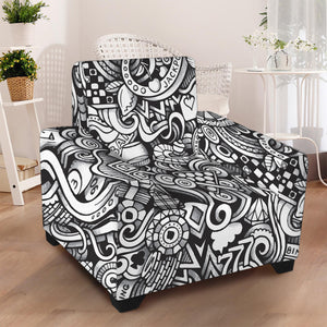 Cartoon Casino Card Pattern Print Armchair Slipcover