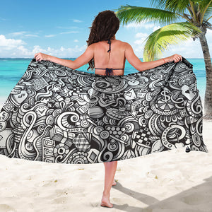 Cartoon Casino Card Pattern Print Beach Sarong Wrap