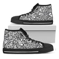 Cartoon Casino Card Pattern Print Black High Top Sneakers