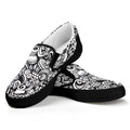 Cartoon Casino Card Pattern Print Black Slip On Sneakers