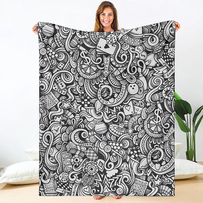 Cartoon Casino Card Pattern Print Blanket