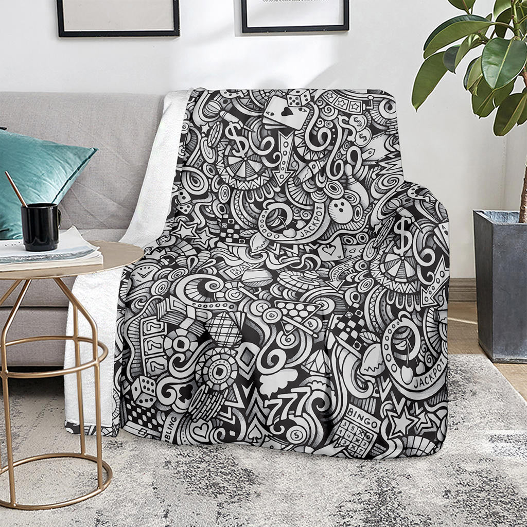Cartoon Casino Card Pattern Print Blanket