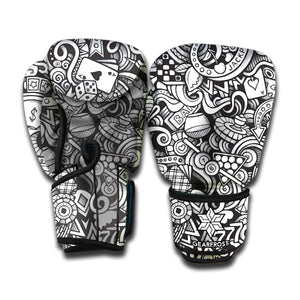 Cartoon Casino Card Pattern Print Boxing Gloves