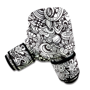 Cartoon Casino Card Pattern Print Boxing Gloves