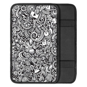 Cartoon Casino Card Pattern Print Car Center Console Cover