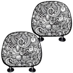 Cartoon Casino Card Pattern Print Car Headrest Covers