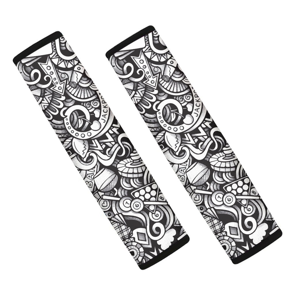 Cartoon Casino Card Pattern Print Car Seat Belt Covers