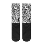 Cartoon Casino Card Pattern Print Crew Socks