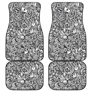 Cartoon Casino Card Pattern Print Front and Back Car Floor Mats