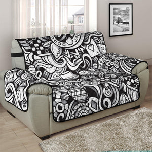 Cartoon Casino Card Pattern Print Half Sofa Protector