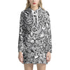 Cartoon Casino Card Pattern Print Pullover Hoodie Dress