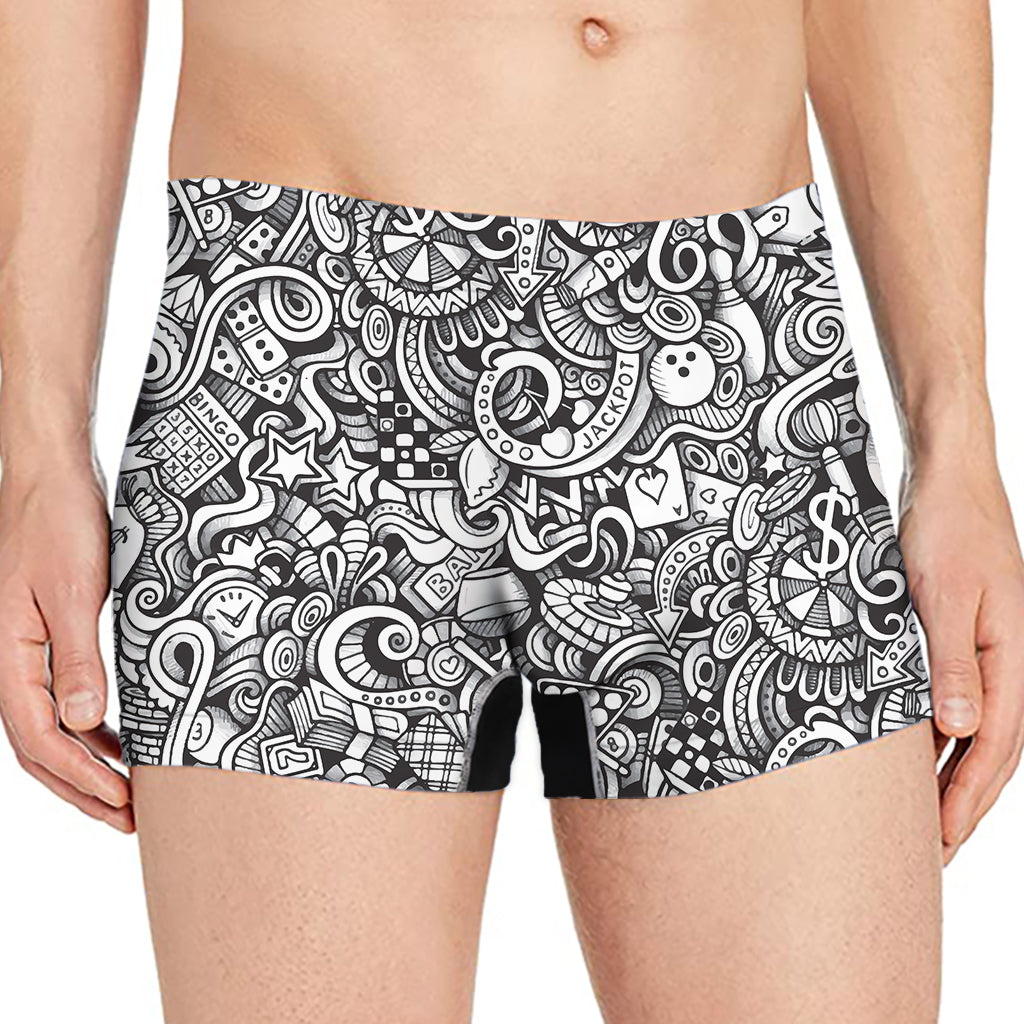 Cartoon Casino Card Pattern Print Men's Boxer Briefs